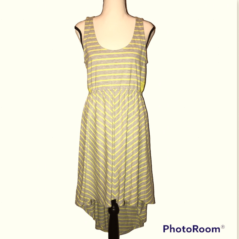 High Low Striped Sleeveless Summer Dress